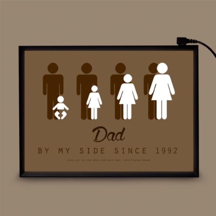 Personalised Dad By My Side Light Box product image