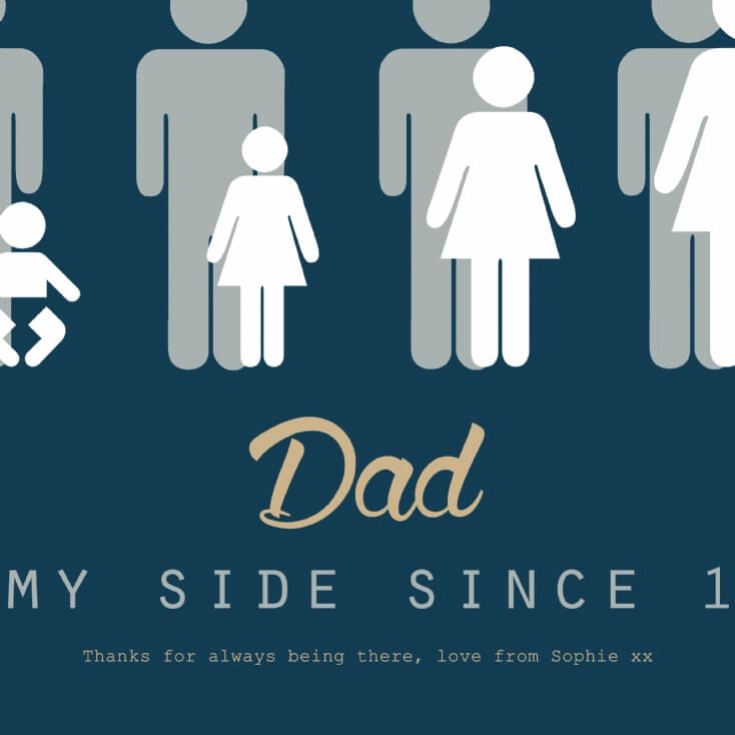 Personalised Dad By My Side Light Box product image