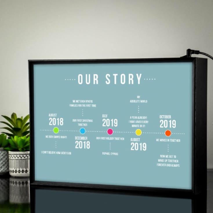 Personalised Light Box - Our Story Timeline product image