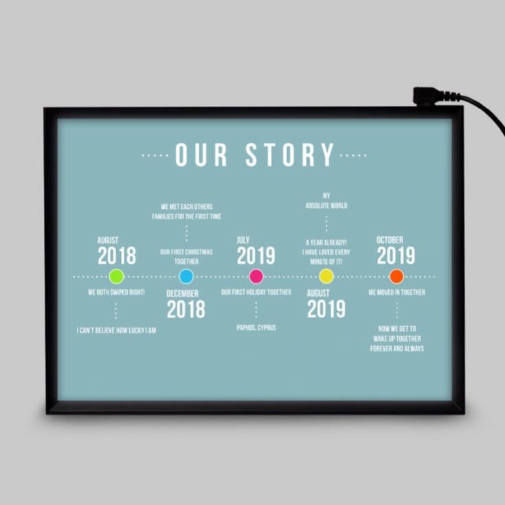 Personalised Light Box - Our Story Timeline product image