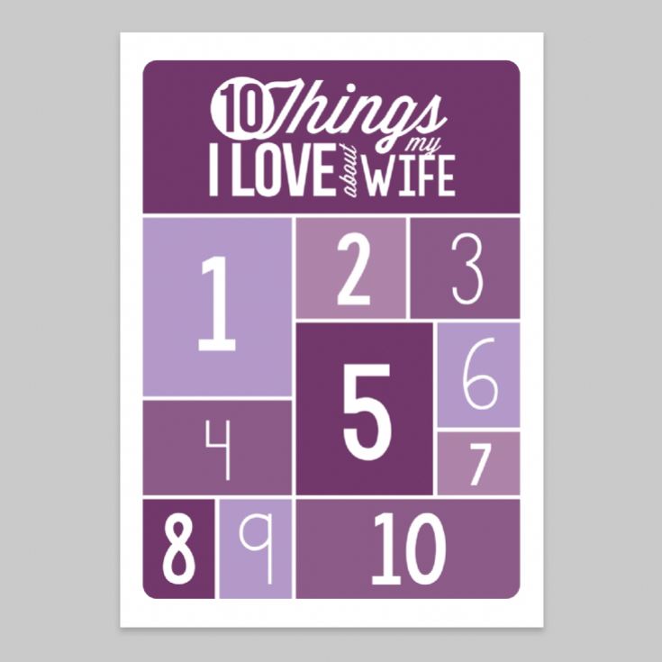 Personalised 10 Things I Love About My Wife Light Box product image