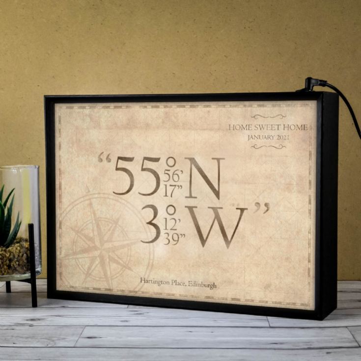 Personalised Coordinates Light Box product image