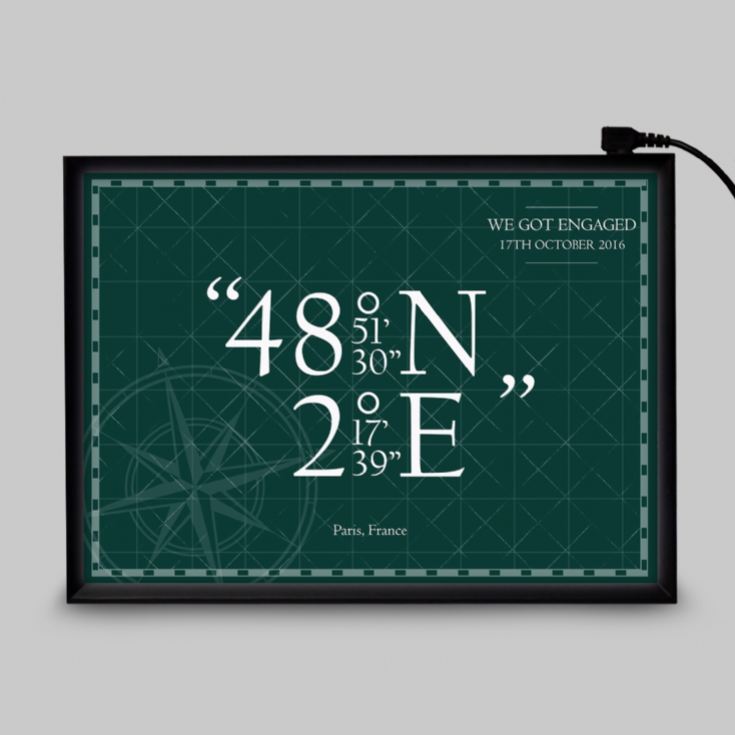 Personalised Coordinates Light Box product image