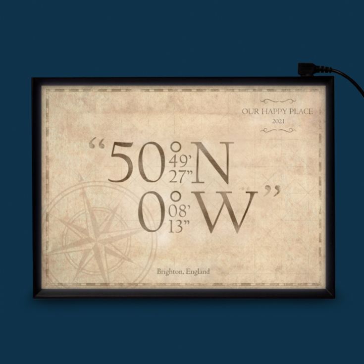 Personalised Coordinates Light Box product image
