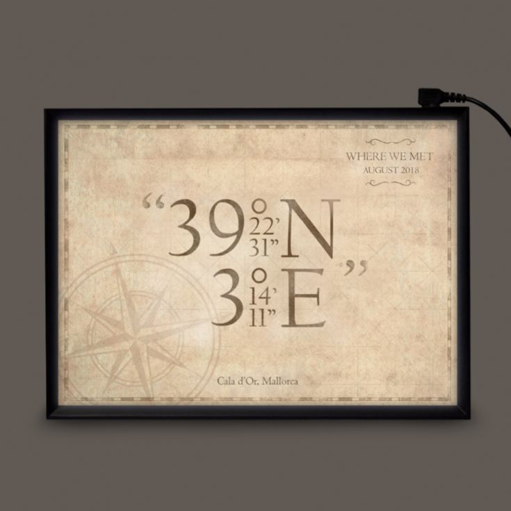 Personalised Coordinates Light Box product image