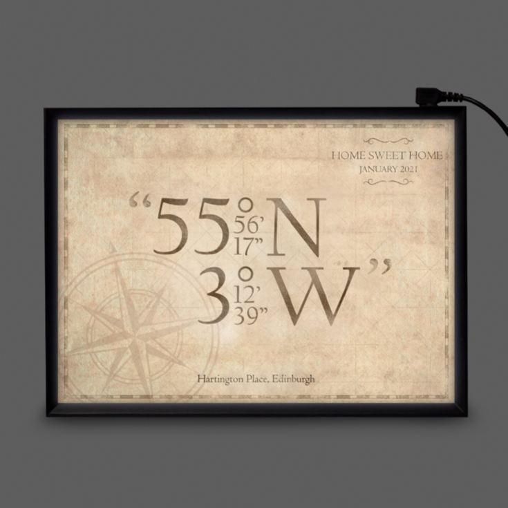 Personalised Coordinates Light Box product image