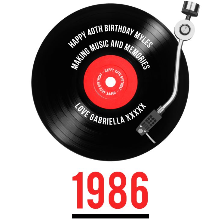 Personalised 40th Birthday Retro Record Light Box product image
