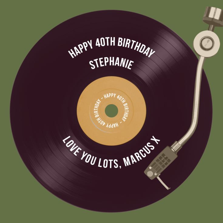 Personalised 40th Birthday Retro Record Light Box product image