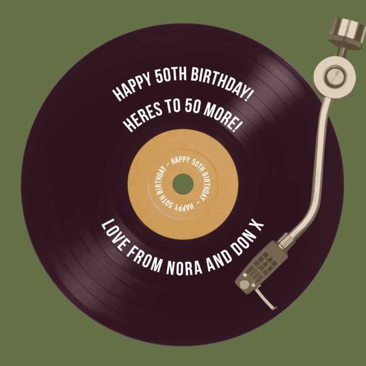 Personalised 50th Birthday Retro Record Light Box product image