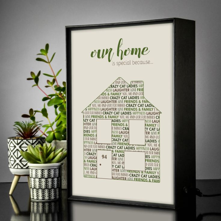 Personalised Our Home Is Special Light Box product image