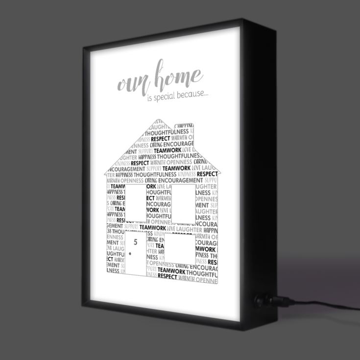 Personalised Our Home Is Special Light Box product image