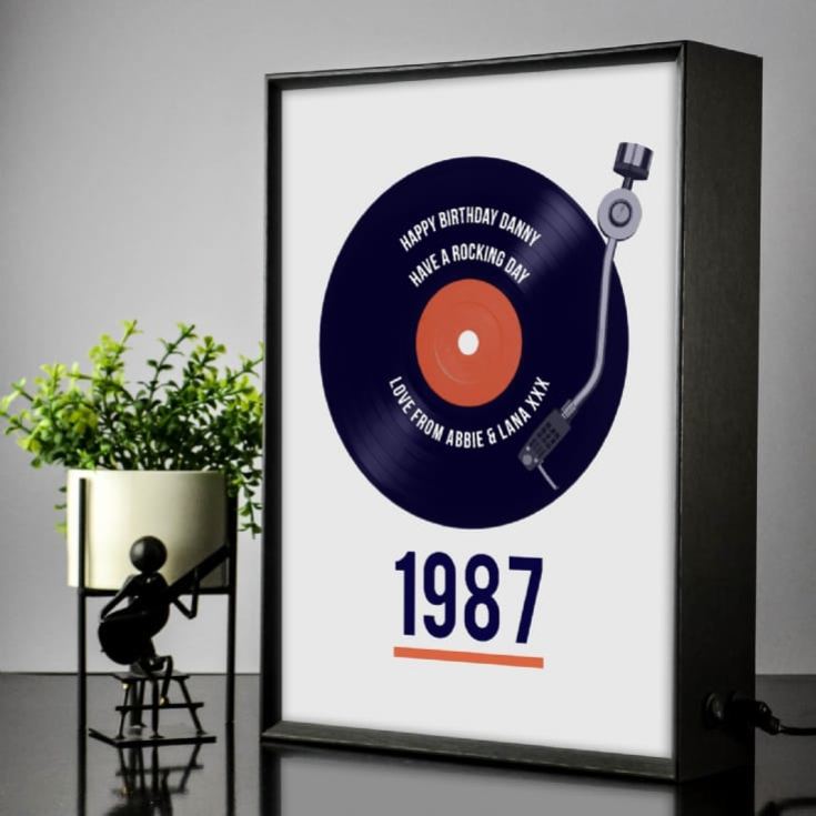 Personalised Retro Record Year Light Box product image