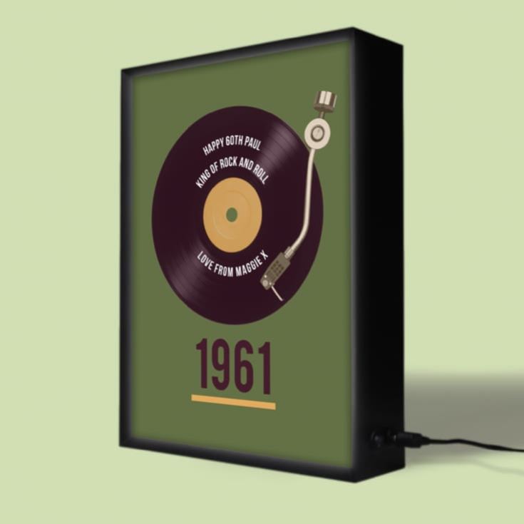 Personalised Retro Record Year Light Box product image