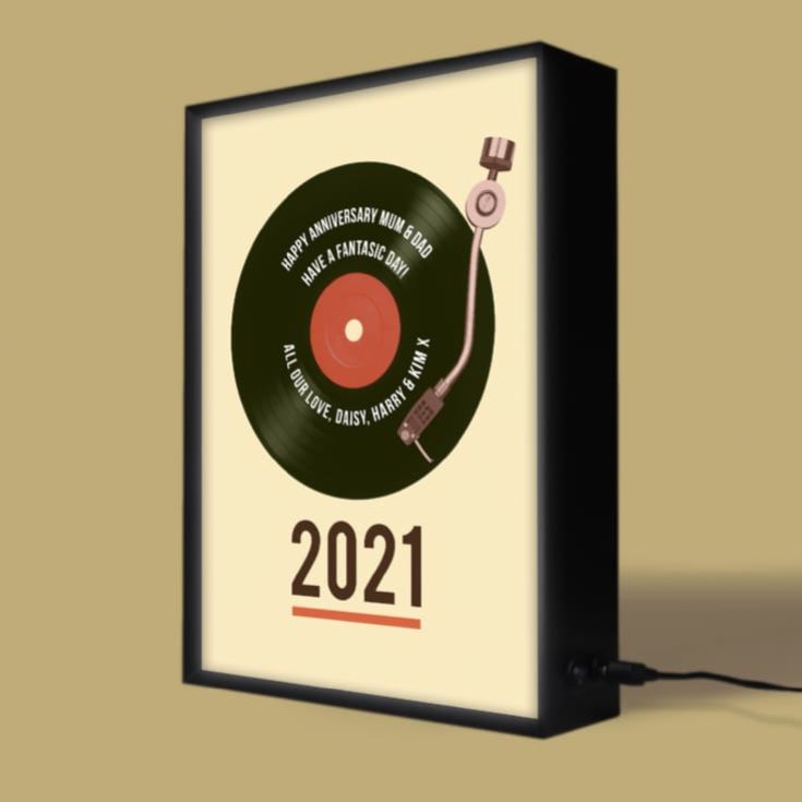 Personalised Retro Record Year Light Box product image