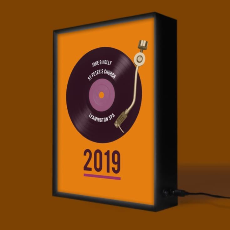 Personalised Retro Record Year Light Box product image