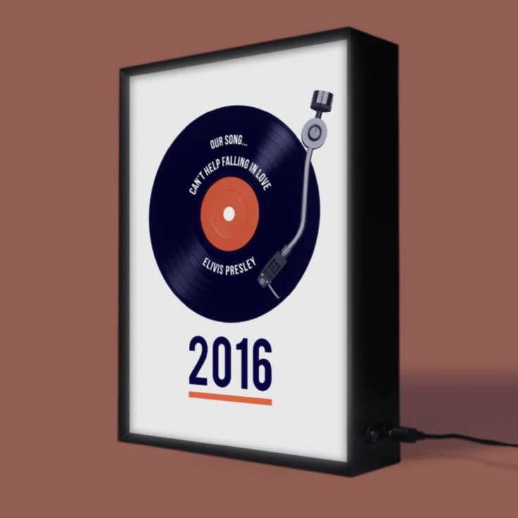 Personalised Retro Record Year Light Box product image