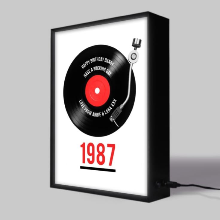 Personalised Retro Record Year Light Box product image