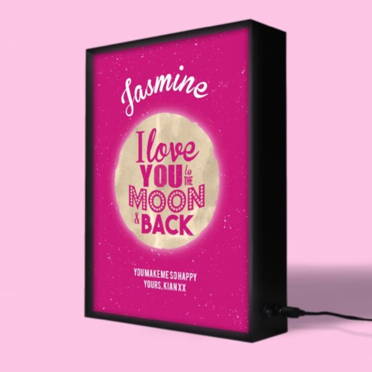 Love You to the Moon and Back Personalised Light Box product image
