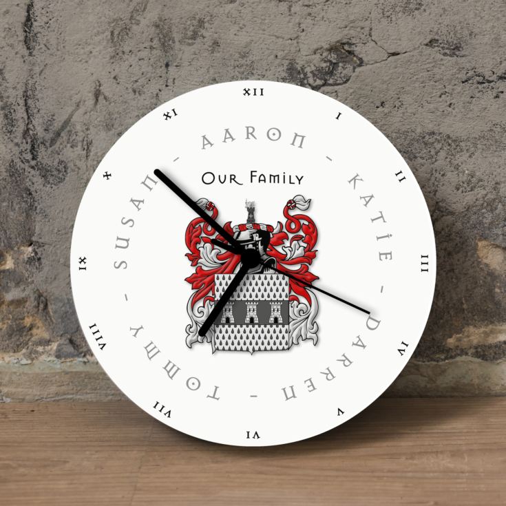 Personalised Coat of Arms Clock product image