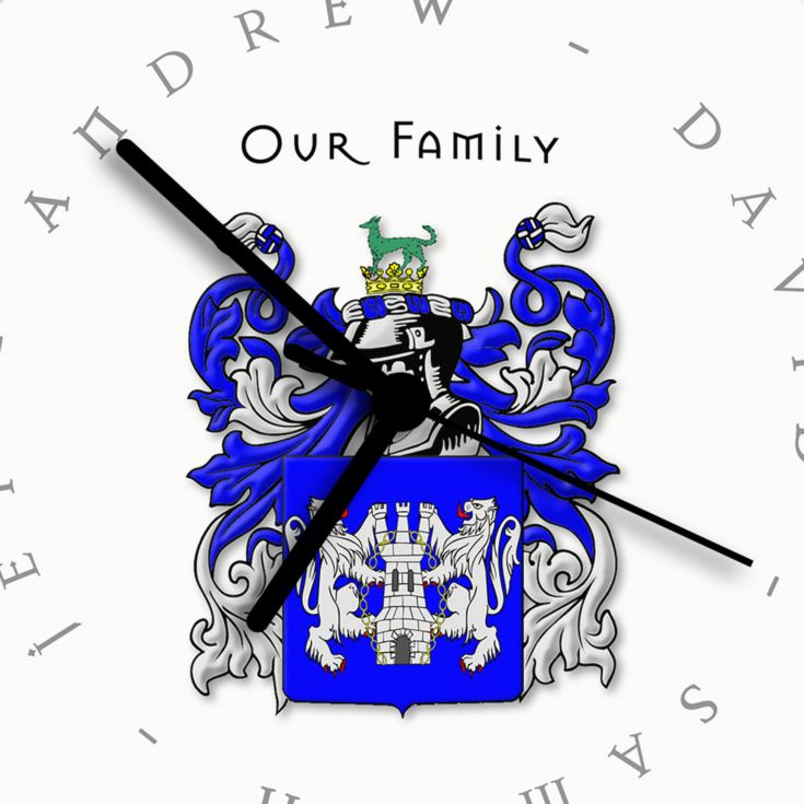 Personalised Coat of Arms Clock product image