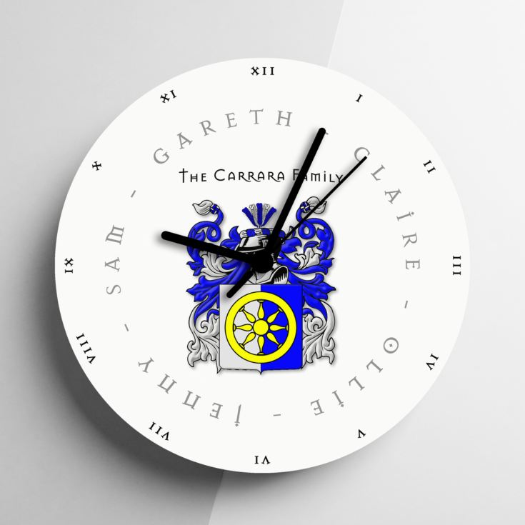 Personalised Coat of Arms Clock product image