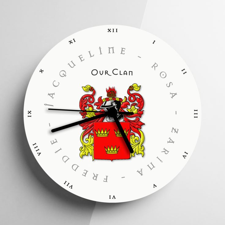 Personalised Coat of Arms Clock product image