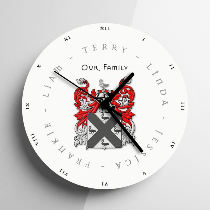 Personalised Coat of Arms Clock product image