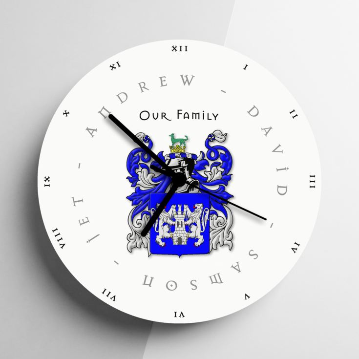 Personalised Coat of Arms Clock product image