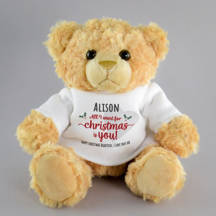 Personalised All I Want For Christmas Is You Teddy Bear product image