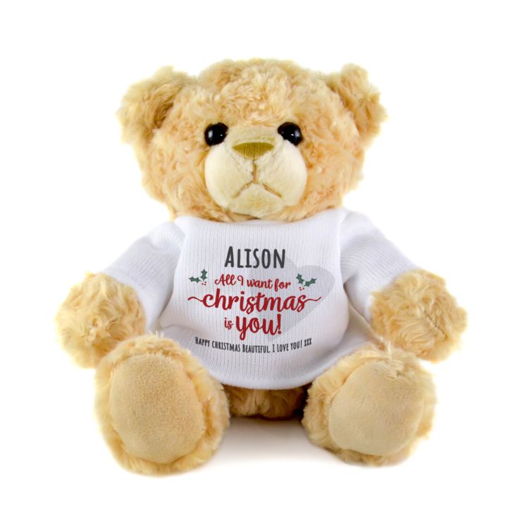 Personalised All I Want For Christmas Is You Teddy Bear product image