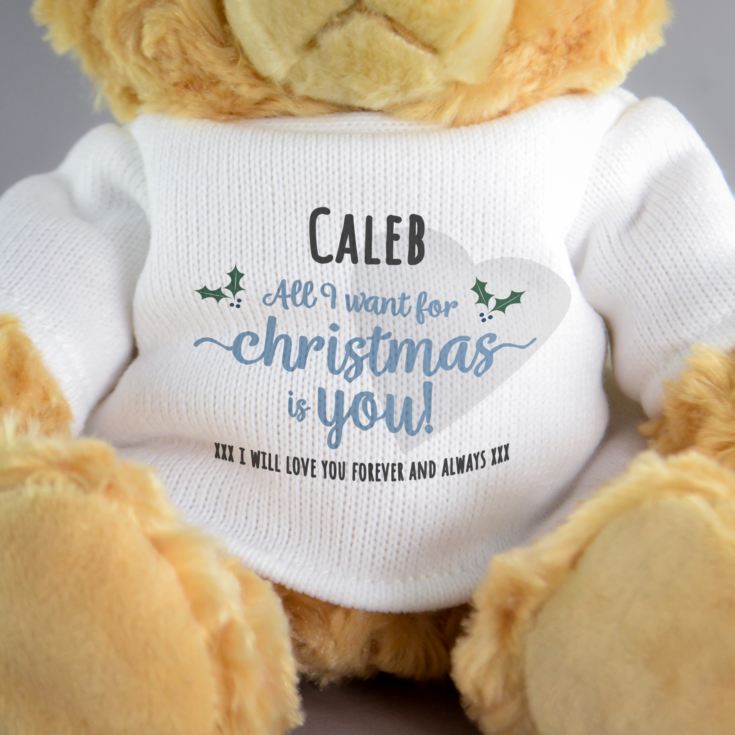 Personalised All I Want For Christmas Is You Teddy Bear product image