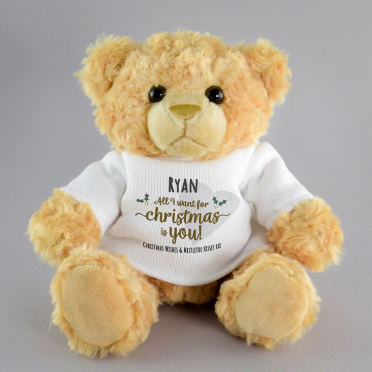 Personalised All I Want For Christmas Is You Teddy Bear product image