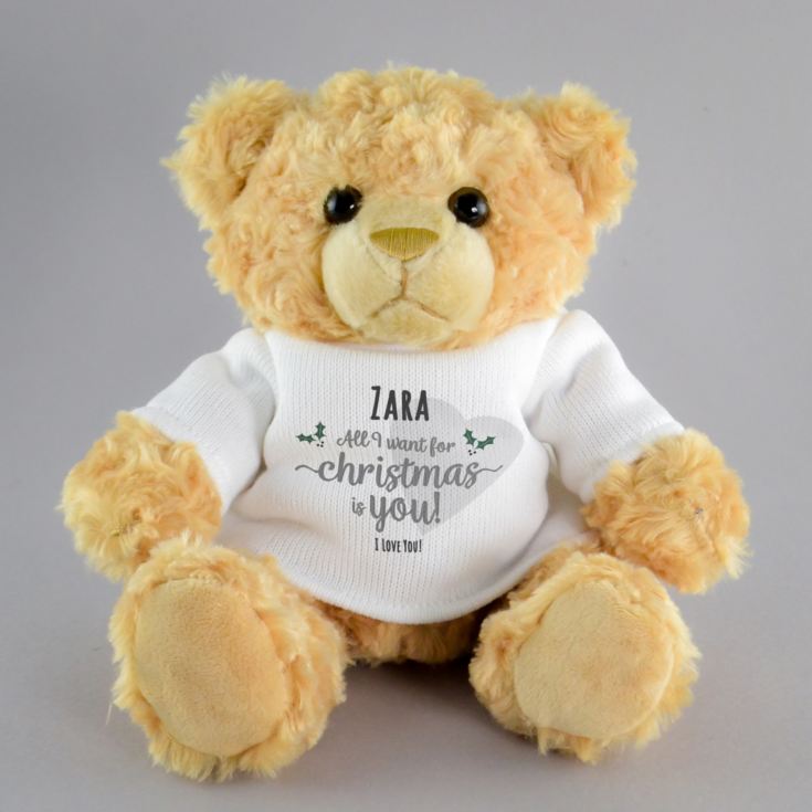 Personalised All I Want For Christmas Is You Teddy Bear product image