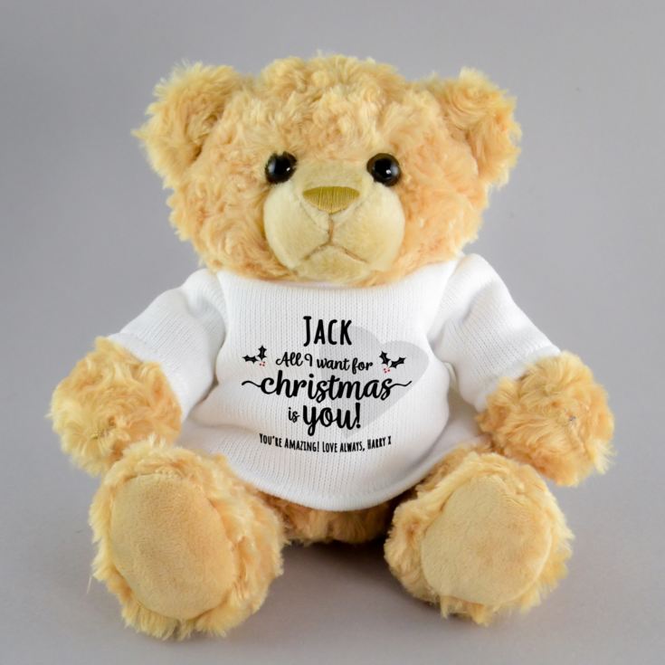 Personalised All I Want For Christmas Is You Teddy Bear product image