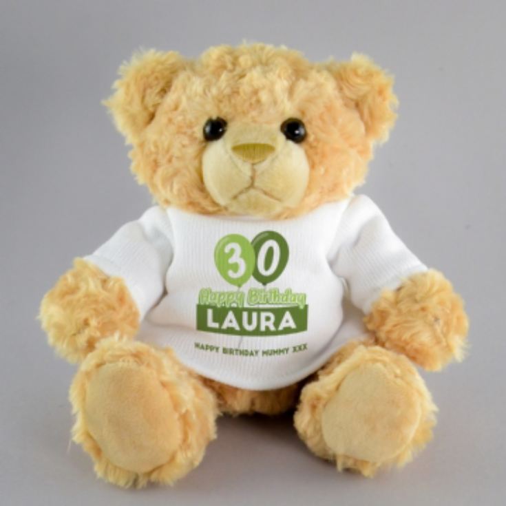 Personalised 30th Birthday Balloon Teddy Bear product image