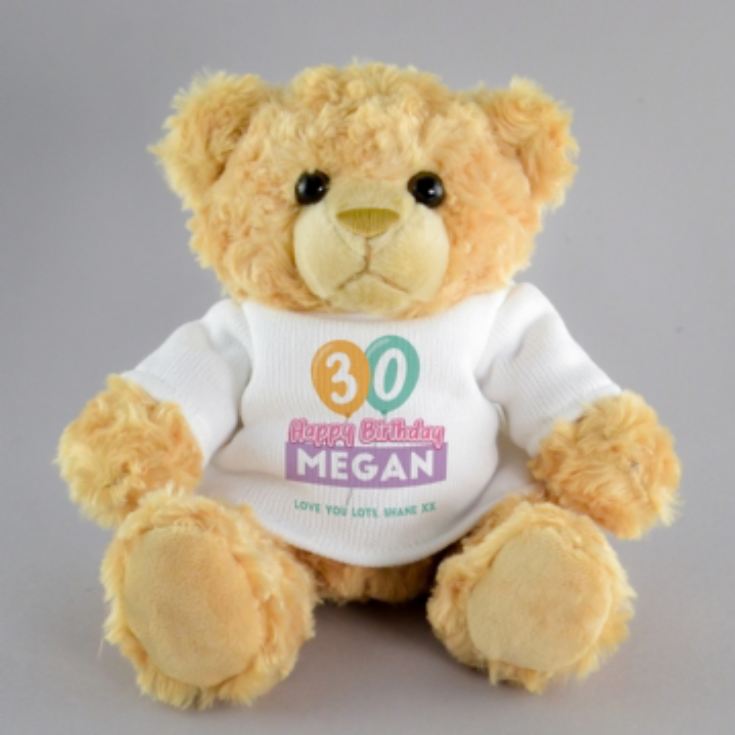 Personalised 30th Birthday Balloon Teddy Bear product image