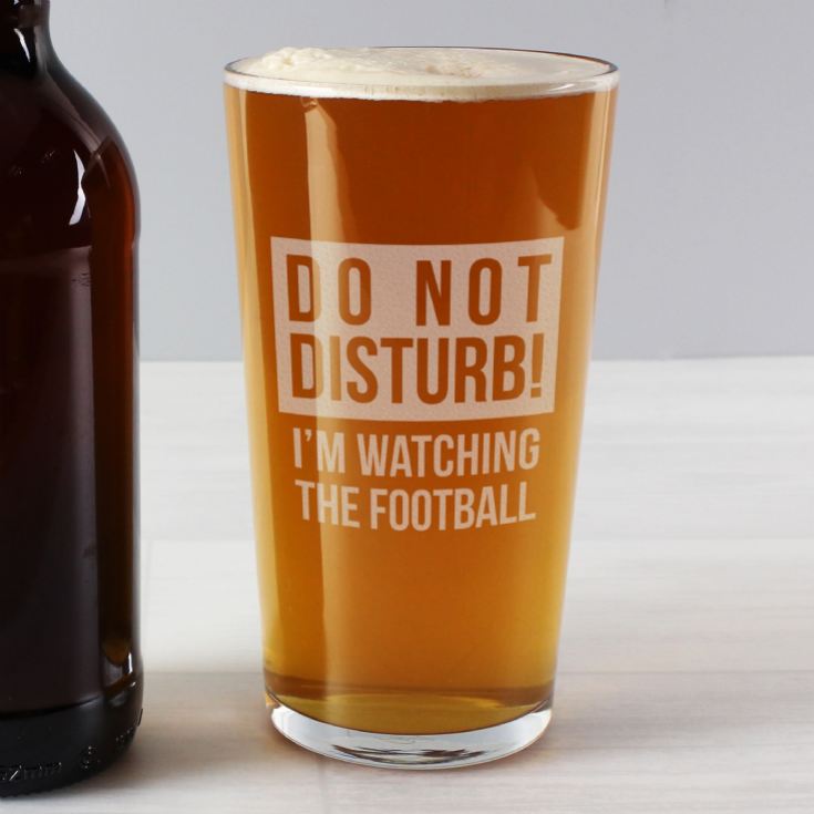 Do Not Disturb Football Beer Glass product image