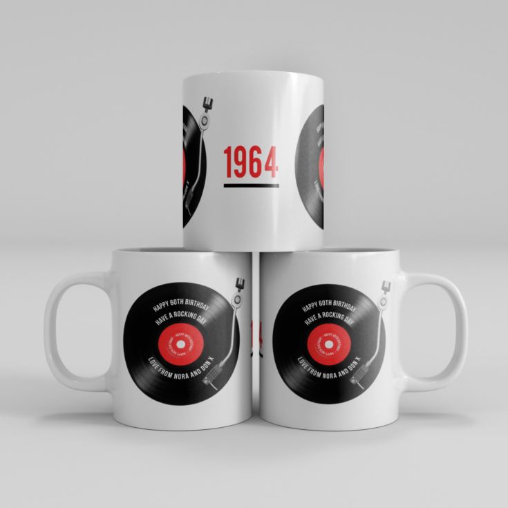 Personalised 60th Birthday Retro Record Mug product image