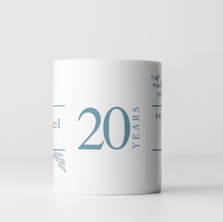 Personalised Botanical 20th Wedding Anniversary Mug product image