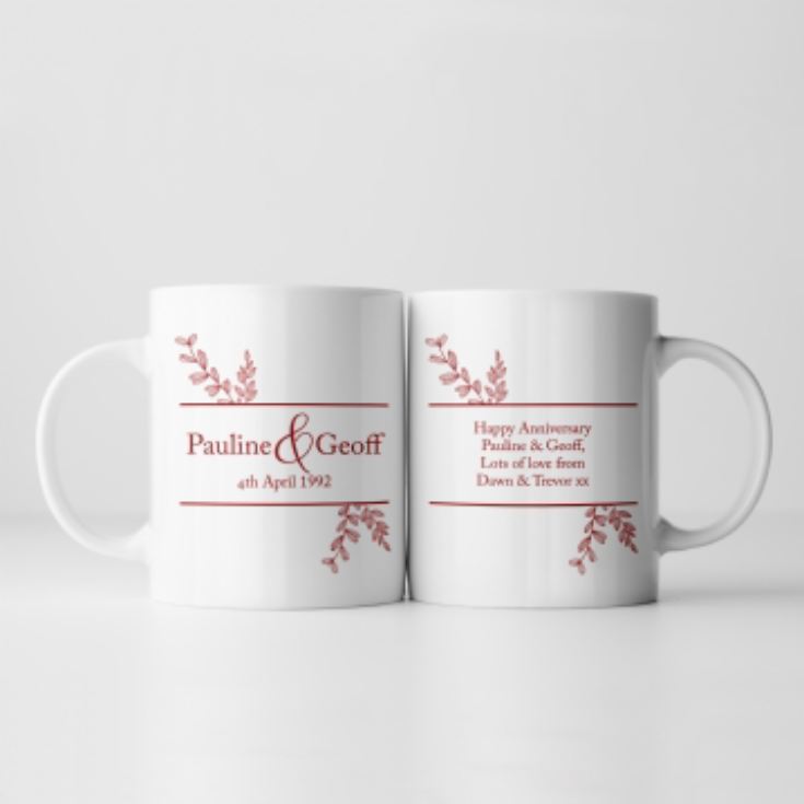 Personalised Botanical 30th Wedding Anniversary Mug product image