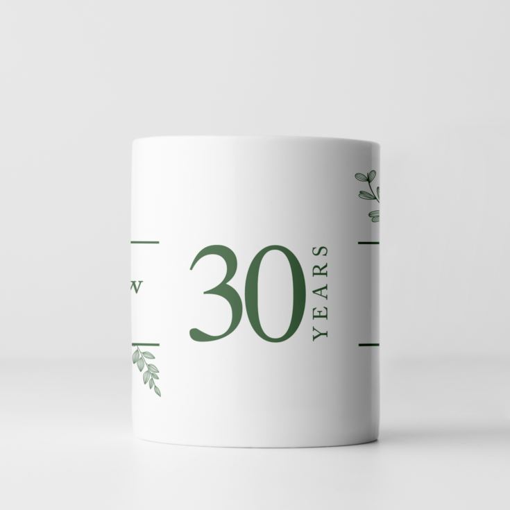 Personalised Botanical 30th Wedding Anniversary Mug product image