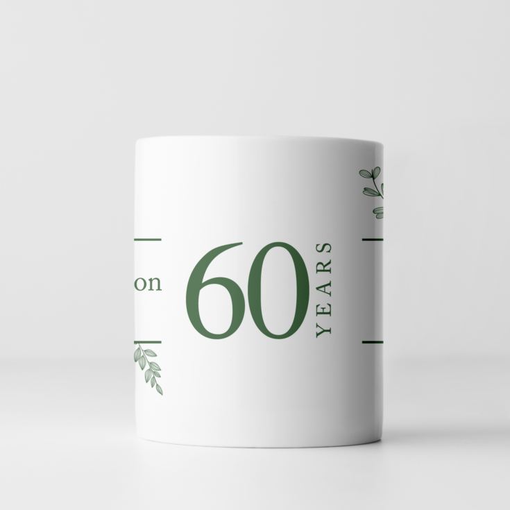 Personalised Botanical 60th Wedding Anniversary Mug product image