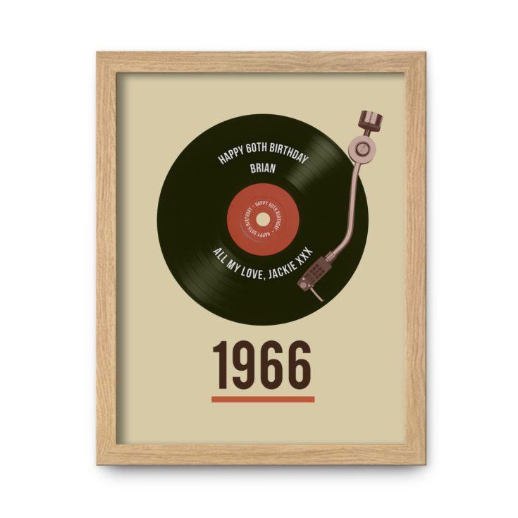 Personalised 60th Birthday Retro Record Print product image