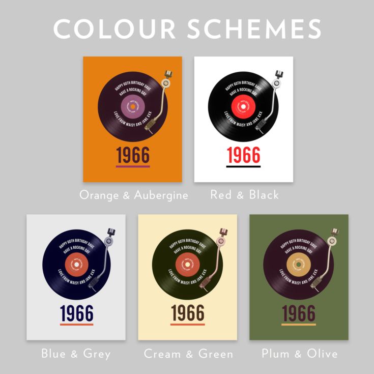Personalised 60th Birthday Retro Record Print product image