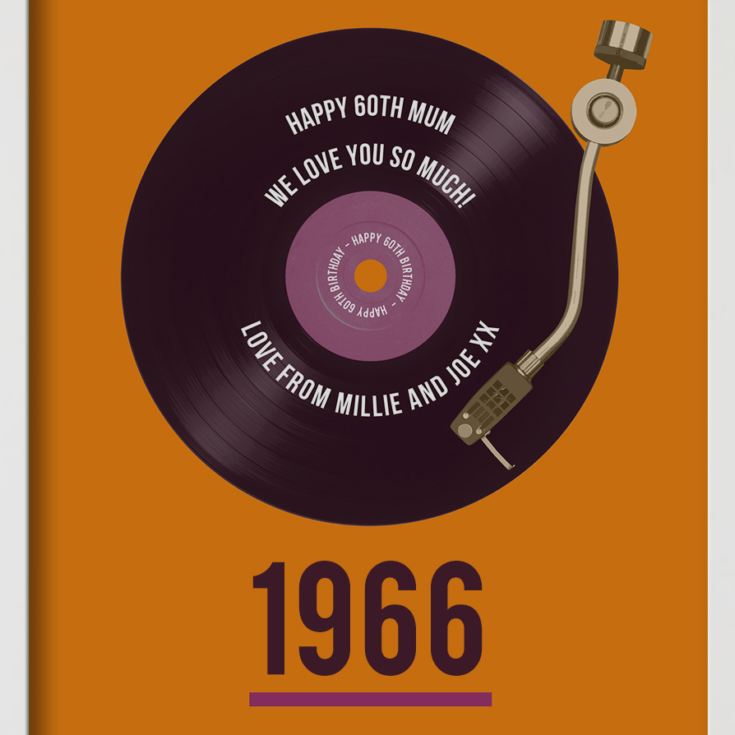 Personalised 60th Birthday Retro Record Print product image