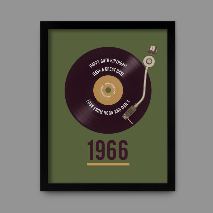 Personalised 60th Birthday Retro Record Print product image
