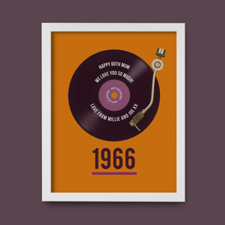 Personalised 60th Birthday Retro Record Print product image