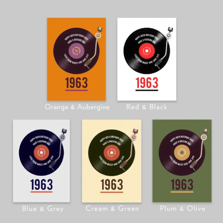 Personalised 60th Birthday Retro Record Light Box product image