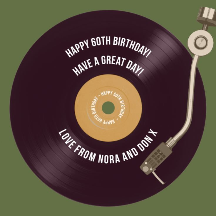 Personalised 60th Birthday Retro Record Light Box product image