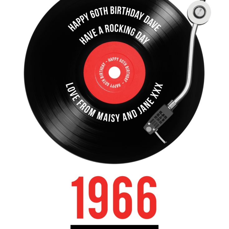 Personalised 60th Birthday Retro Record Light Box product image